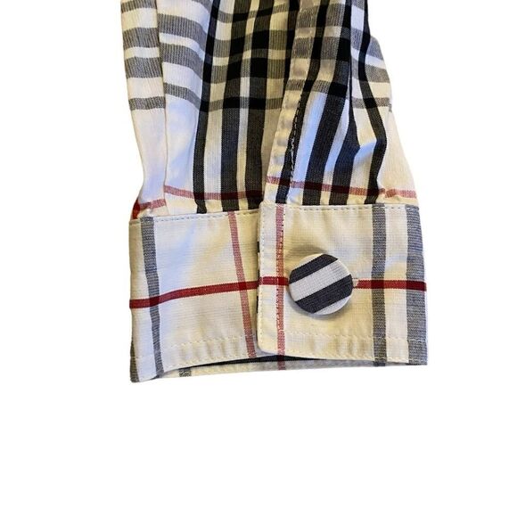 EUC Jane Blue Plaid Belted Shirt - Picture 2 of 10